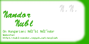 nandor nubl business card